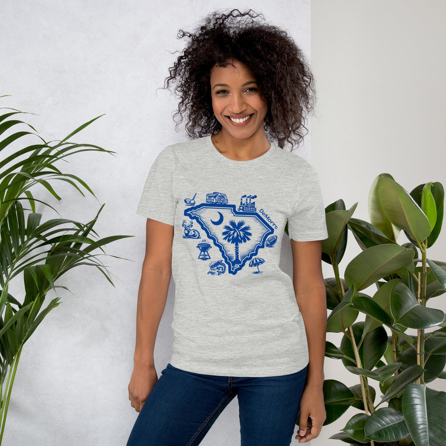 "Carolina Livin" Navy Blue Print - Unisex t-shirt
