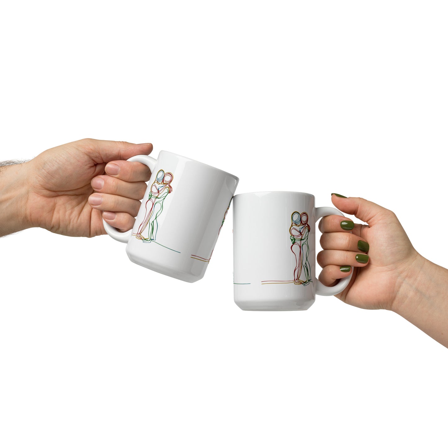 "Ribbons of Love" - White glossy mug