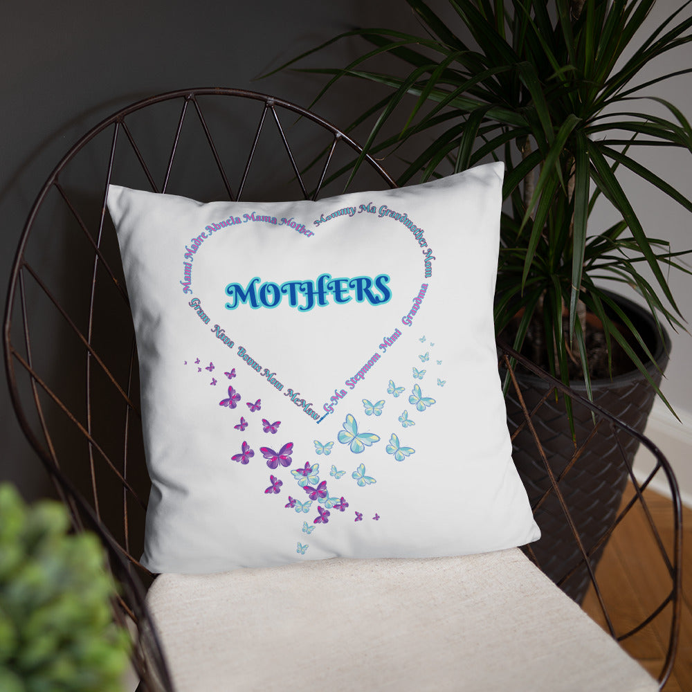 "Love For Mothers" - Basic Pillow 18 by 18 inches by DeMorro Designs