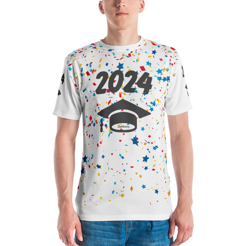 2024 Glad Grads - Men's t-shirt with front, back, and sleeve print by DeMorro Designs