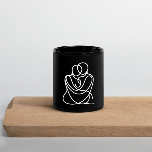 "Drink With Us" - Black Glossy Mug