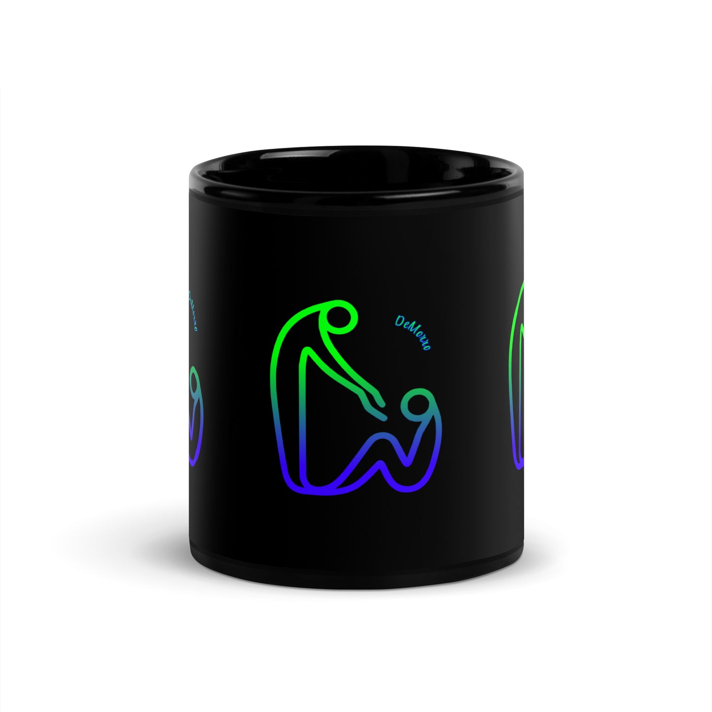 "Helping Hand" - 11oz Black Glossy Mug by DeMorro Designs