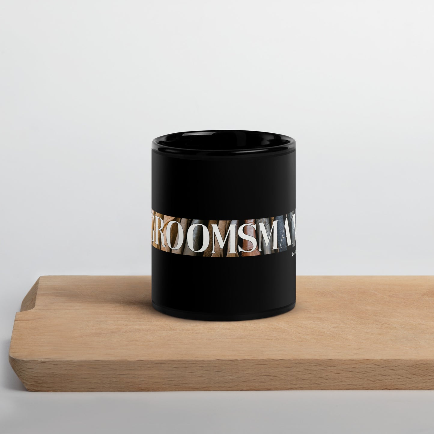 "Groomsman" - 11 oz Black Glossy Mug by DeMorro Designs