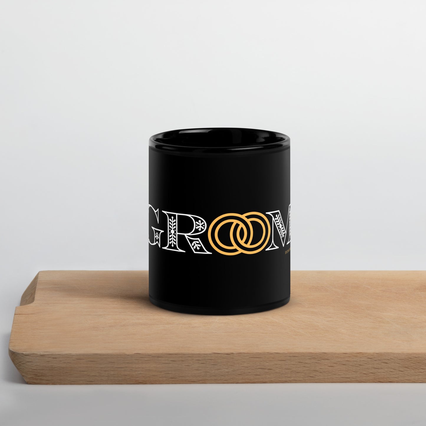 "Groom" - 11 oz Black Glossy Mug by DeMorro Designs