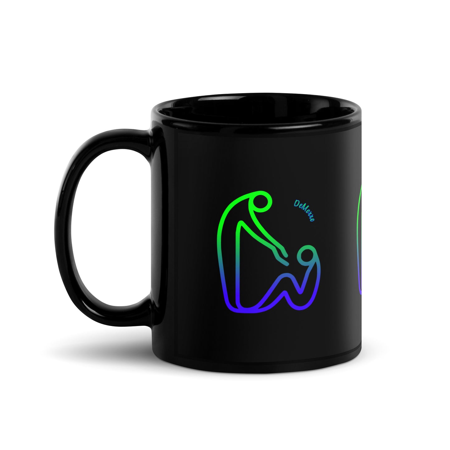 "Helping Hand" - 11oz Black Glossy Mug by DeMorro Designs