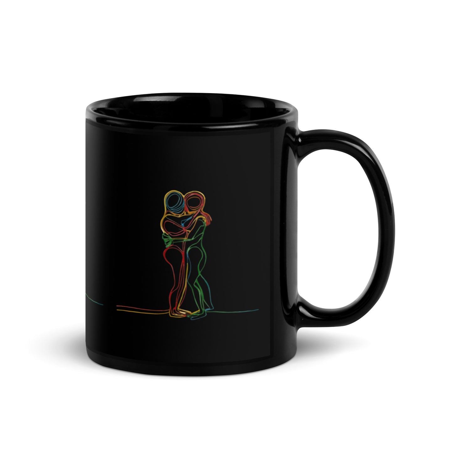 "Ribbons of Love" - Black Glossy Mug