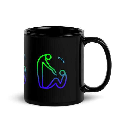 "Helping Hand" - 11oz Black Glossy Mug by DeMorro Designs