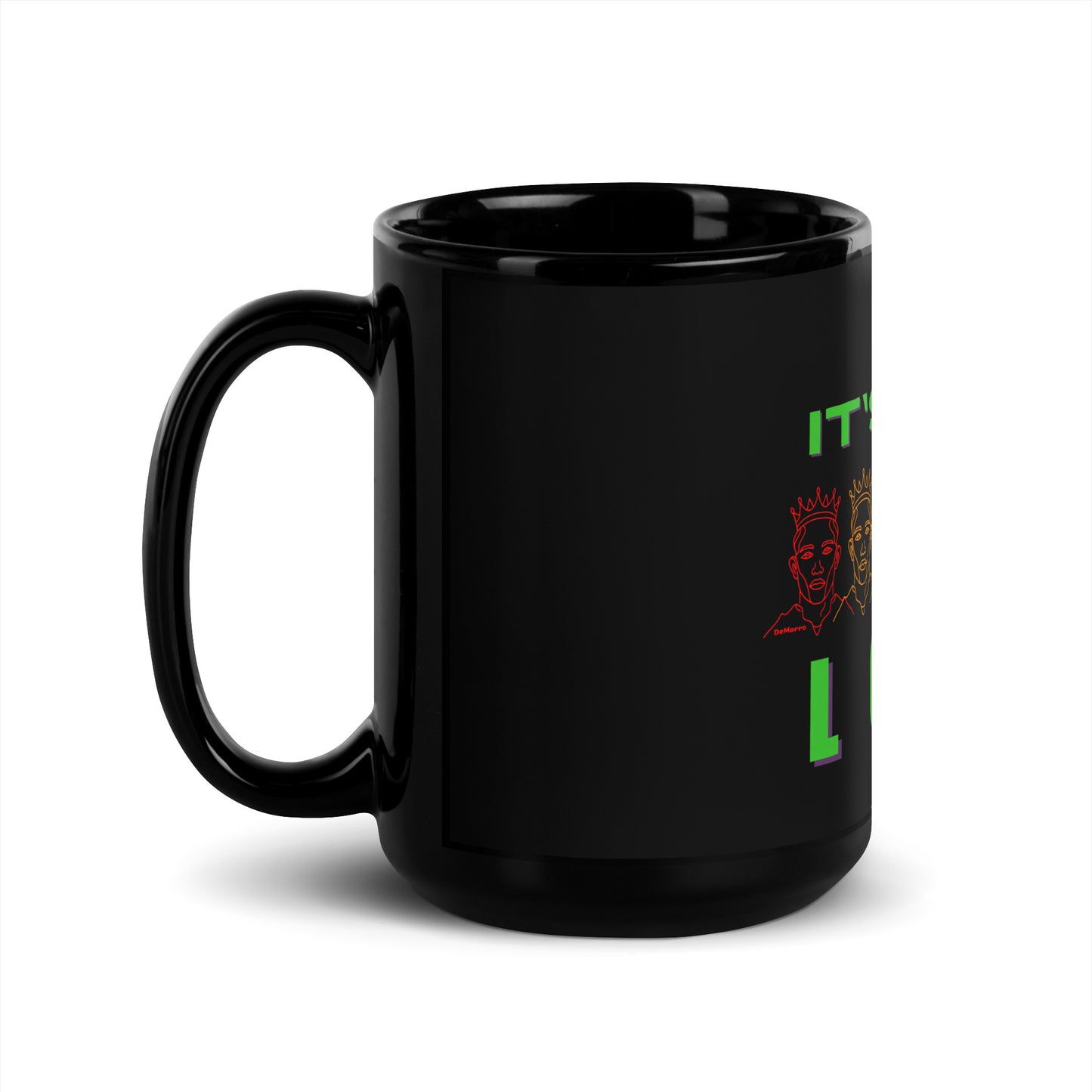 "It's All Love" - Black Glossy Mug by DeMorro Designs