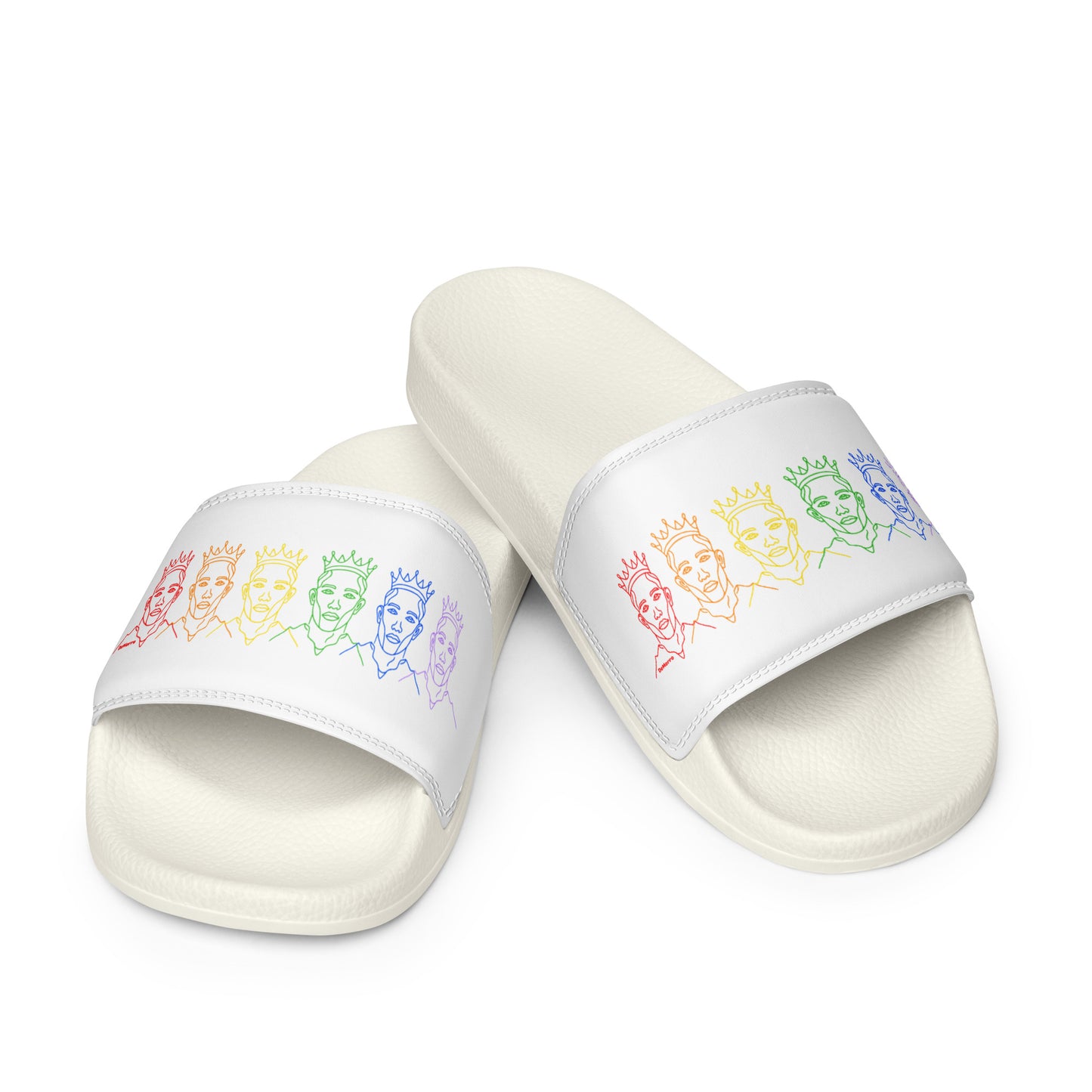 "It's All Love" - Men’s slides with either black or white sole - by DeMorro Designs