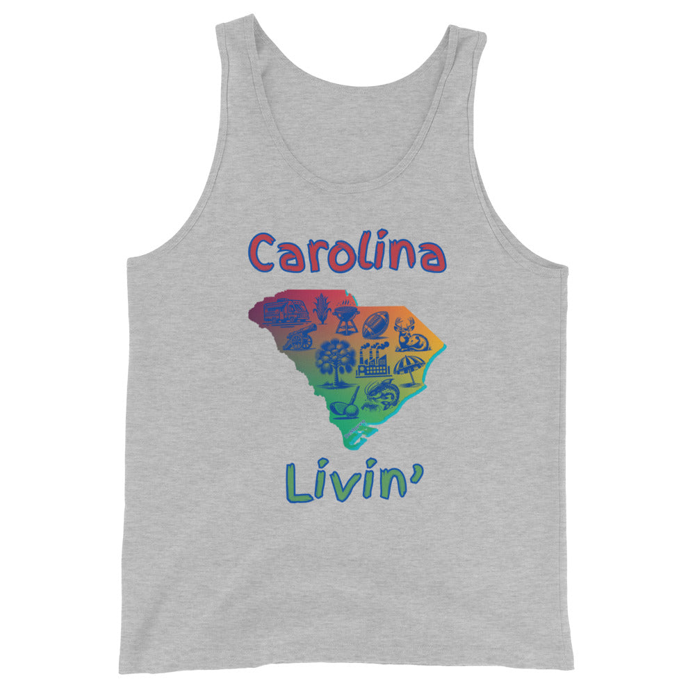 "Carolina Livin" in Gradient Color - Men's Tank Top by DeMorro Designs