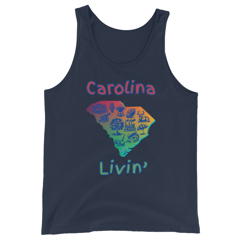 "Carolina Livin" in Gradient Color - Men's Tank Top by DeMorro Designs