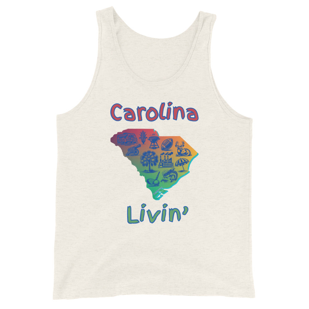 "Carolina Livin" in Gradient Color - Men's Tank Top by DeMorro Designs