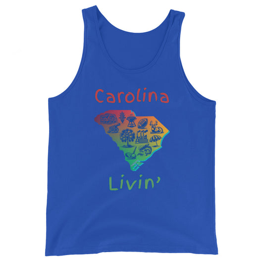 "Carolina Livin" in Gradient Color - Men's Tank Top by DeMorro Designs