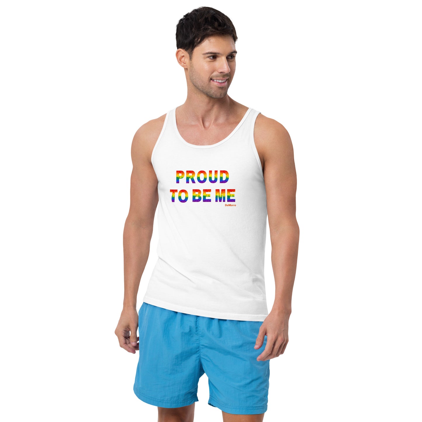 "Proud To Be Me" Rainbow - Men's Tank Top by DeMorro Designs