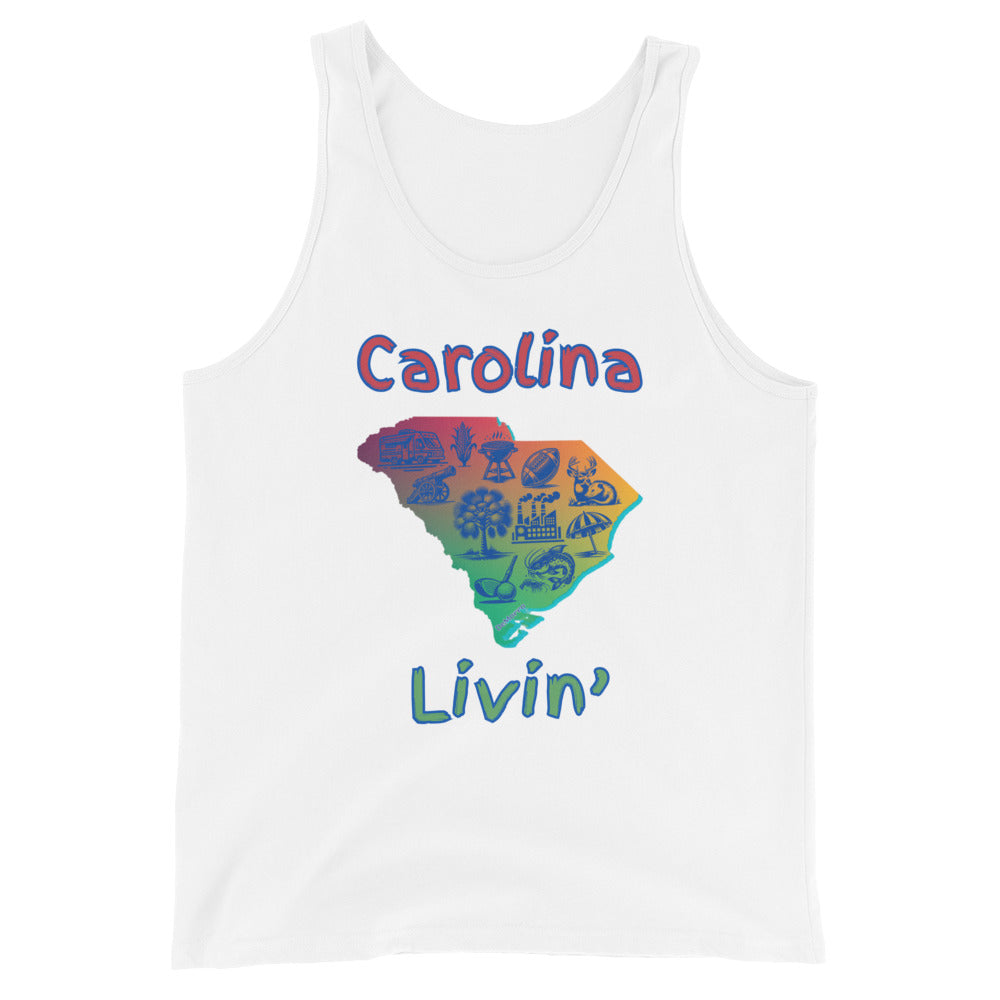 "Carolina Livin" in Gradient Color - Men's Tank Top by DeMorro Designs