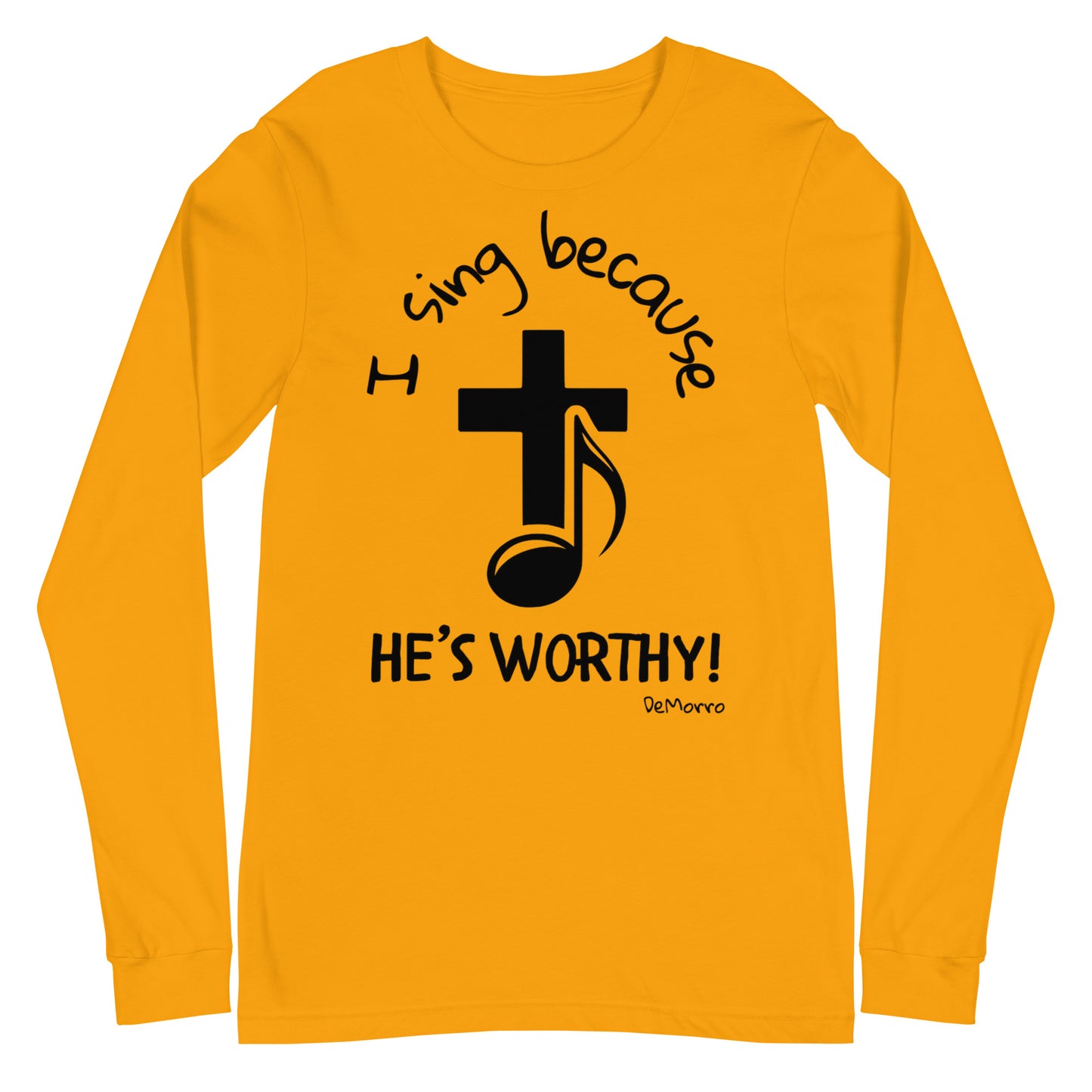 "He's Worthy" Black Print - Unisex Long Sleeve Tee