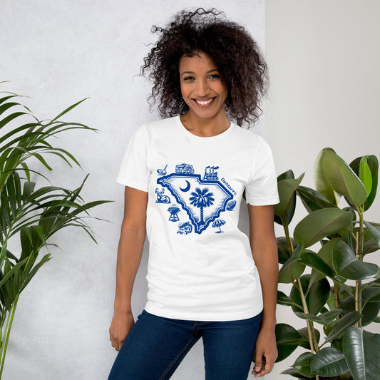 "Carolina Livin" Navy Blue Print - Unisex t-shirt