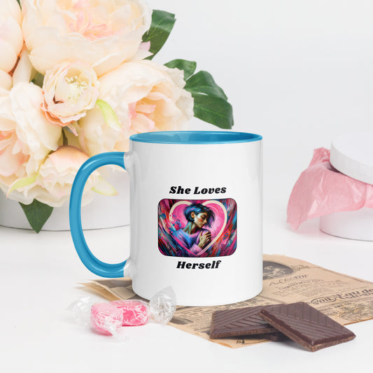 "She Loves Herself" Style B - Mug with Color Inside