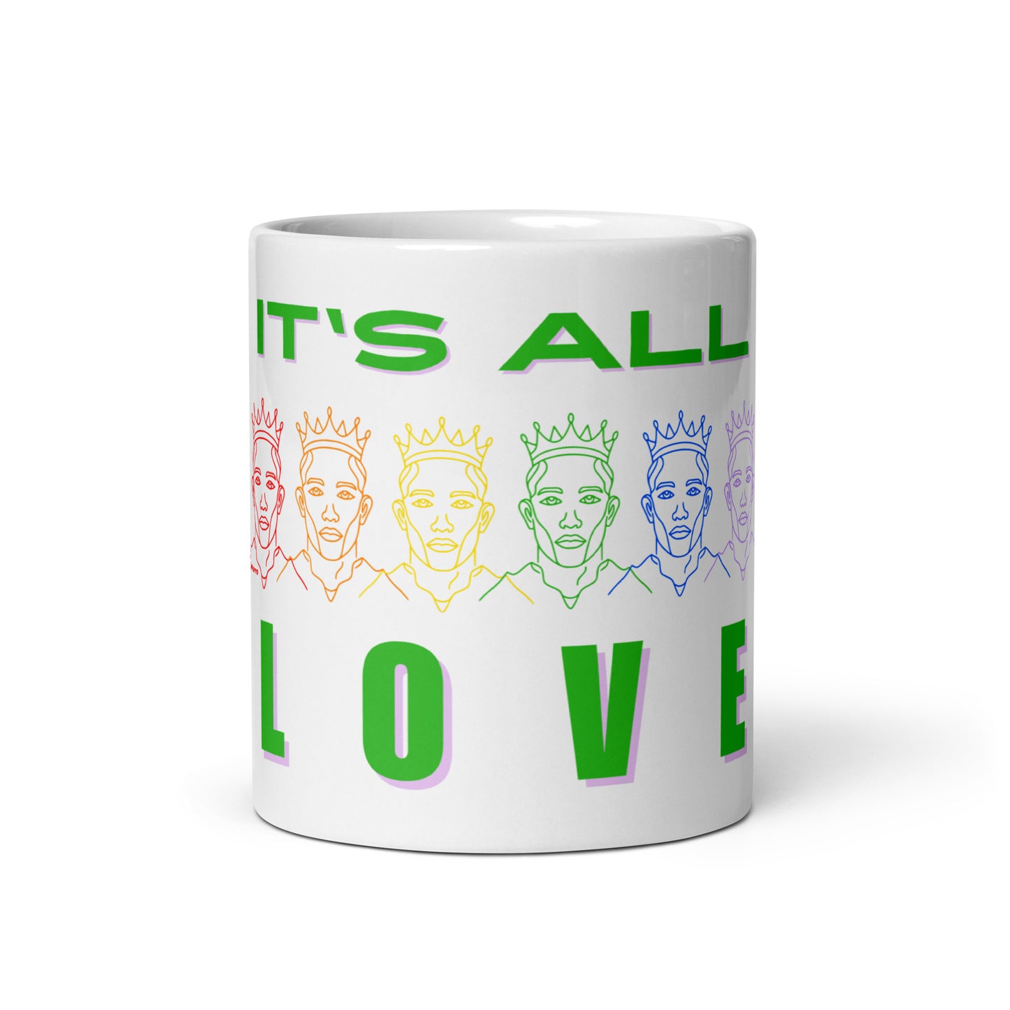 "It's All Love" - White glossy mug by DeMorro Designs