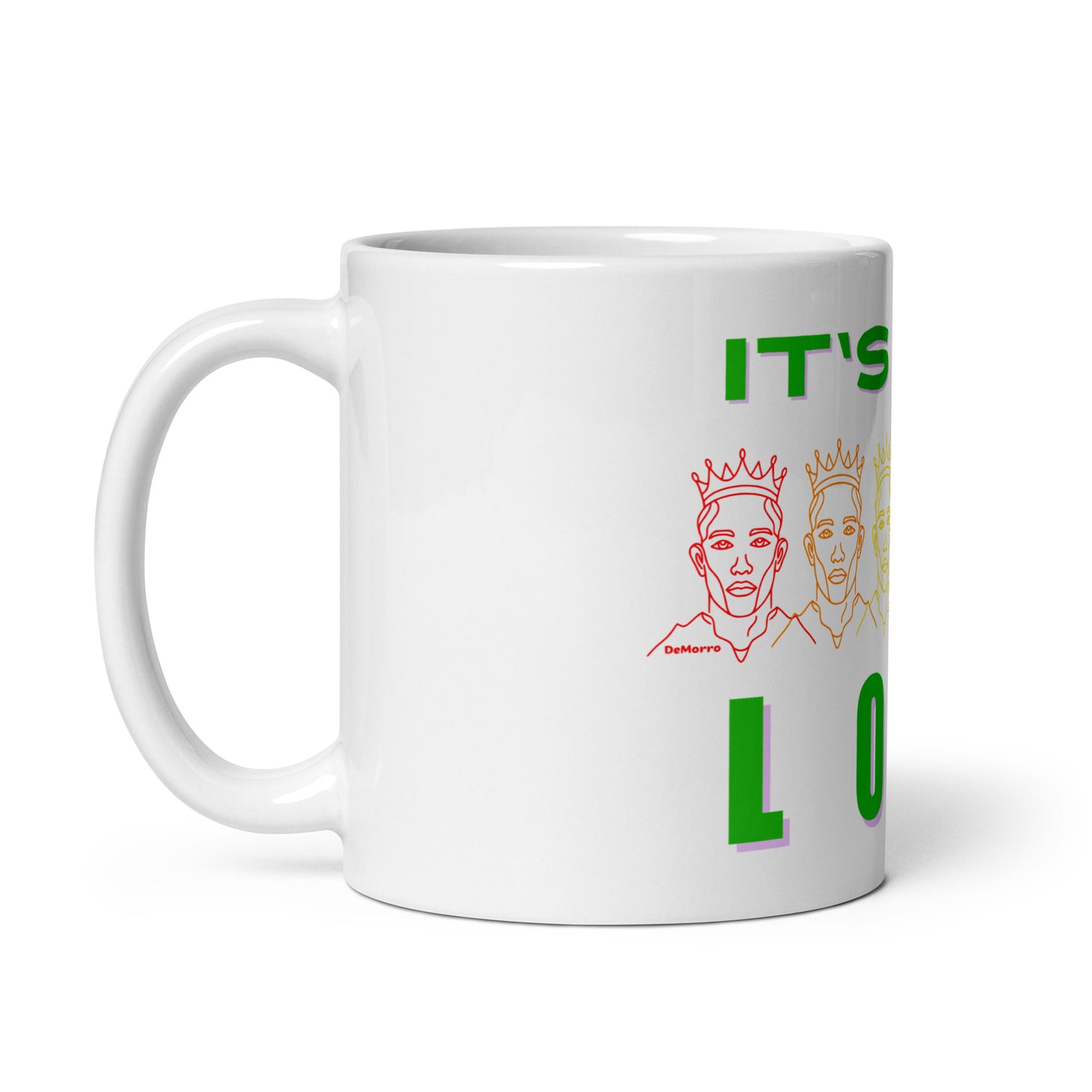 "It's All Love" - White glossy mug by DeMorro Designs