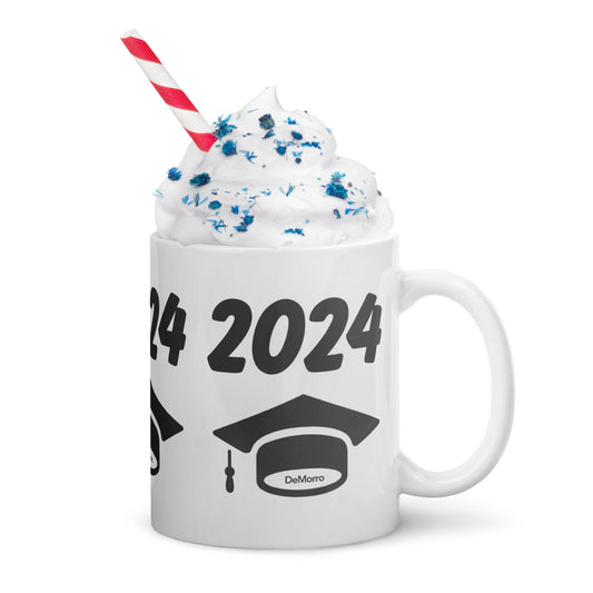 2024 Glad Grads - White glossy mug by DeMorro Designs