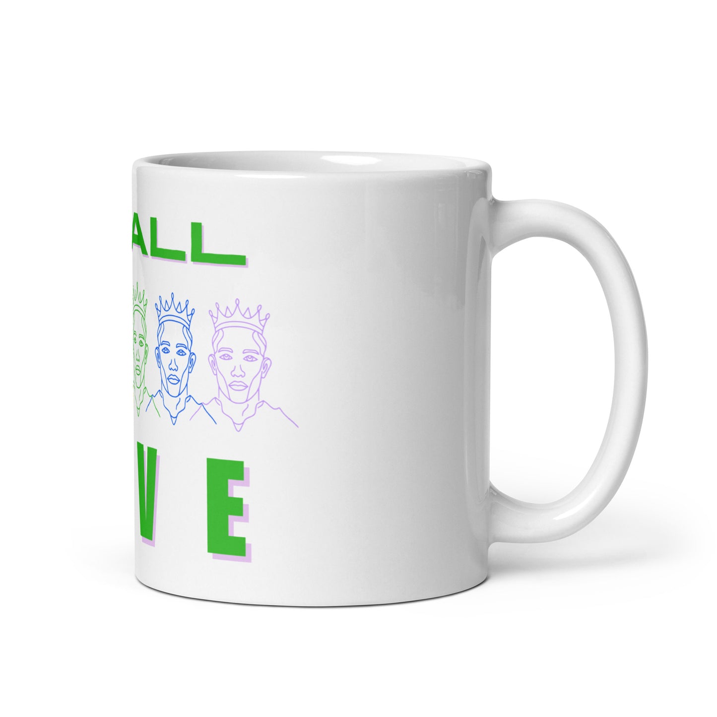 "It's All Love" - White glossy mug by DeMorro Designs