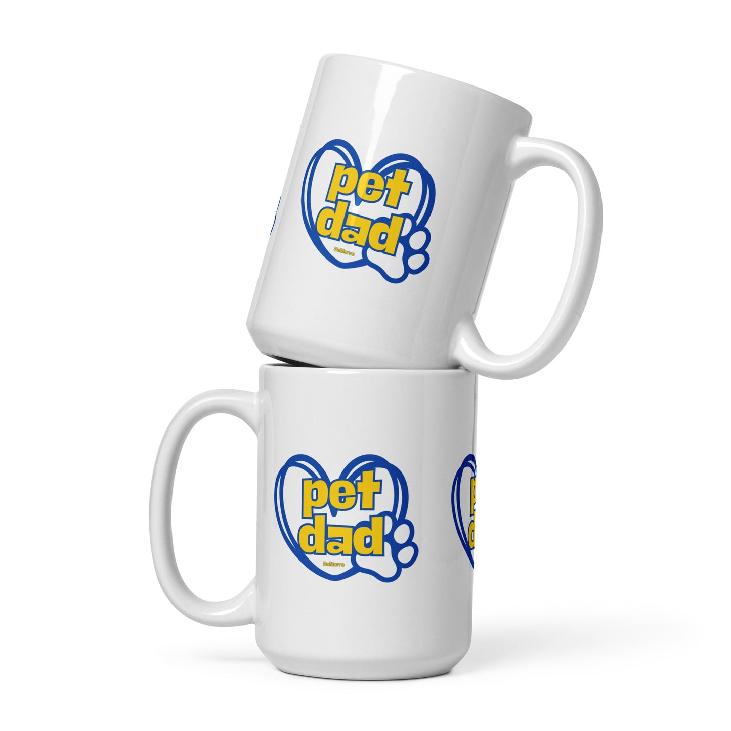 "Pet Dad" - White glossy mug by DeMorro Designs