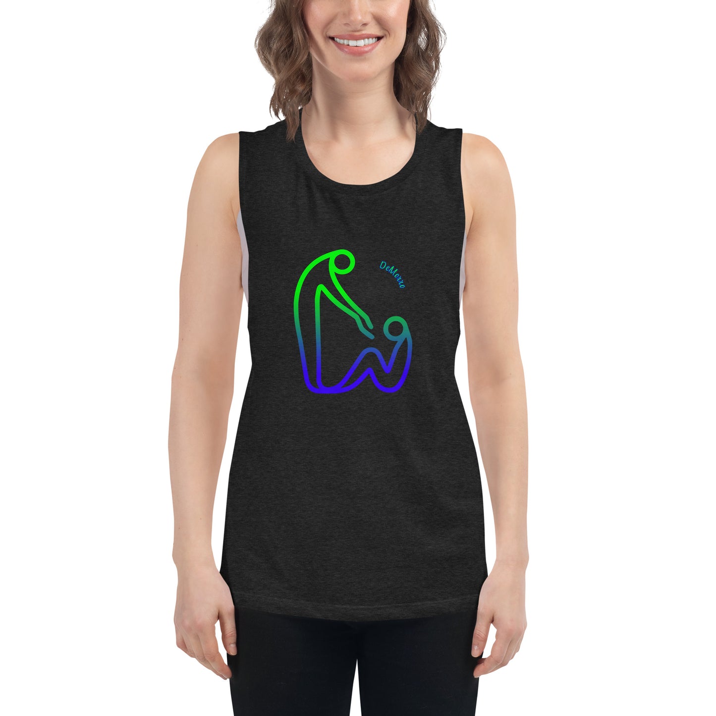 "Helping Hand" - Ladies’ Muscle Tank by DeMorro Designs