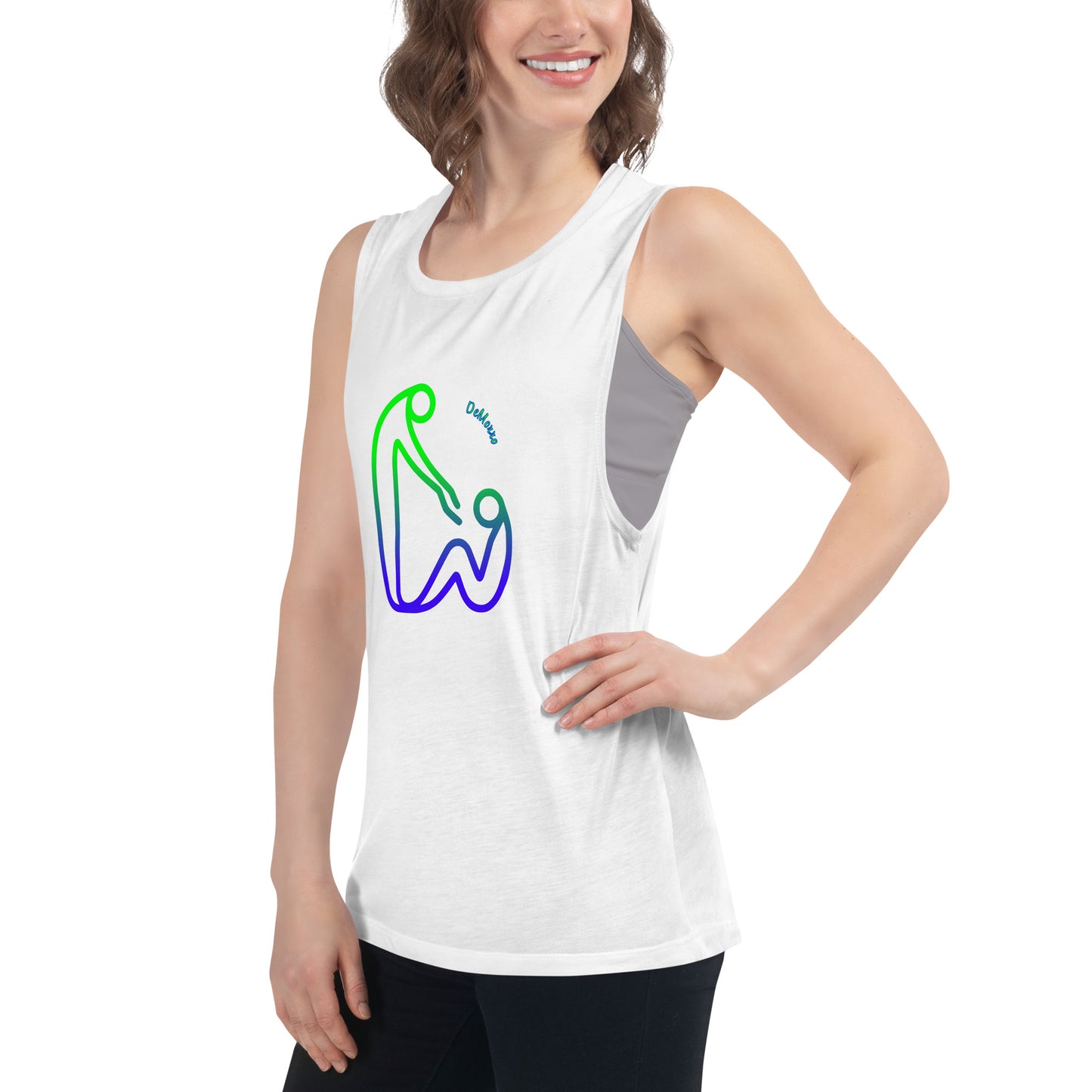 "Helping Hand" - Ladies’ Muscle Tank by DeMorro Designs