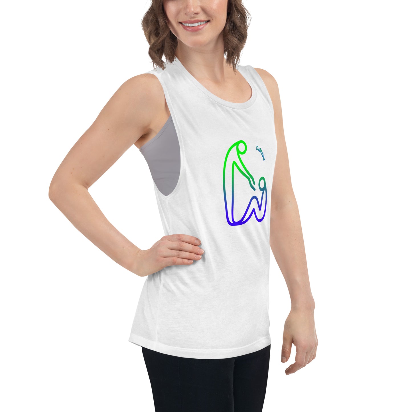 "Helping Hand" - Ladies’ Muscle Tank by DeMorro Designs